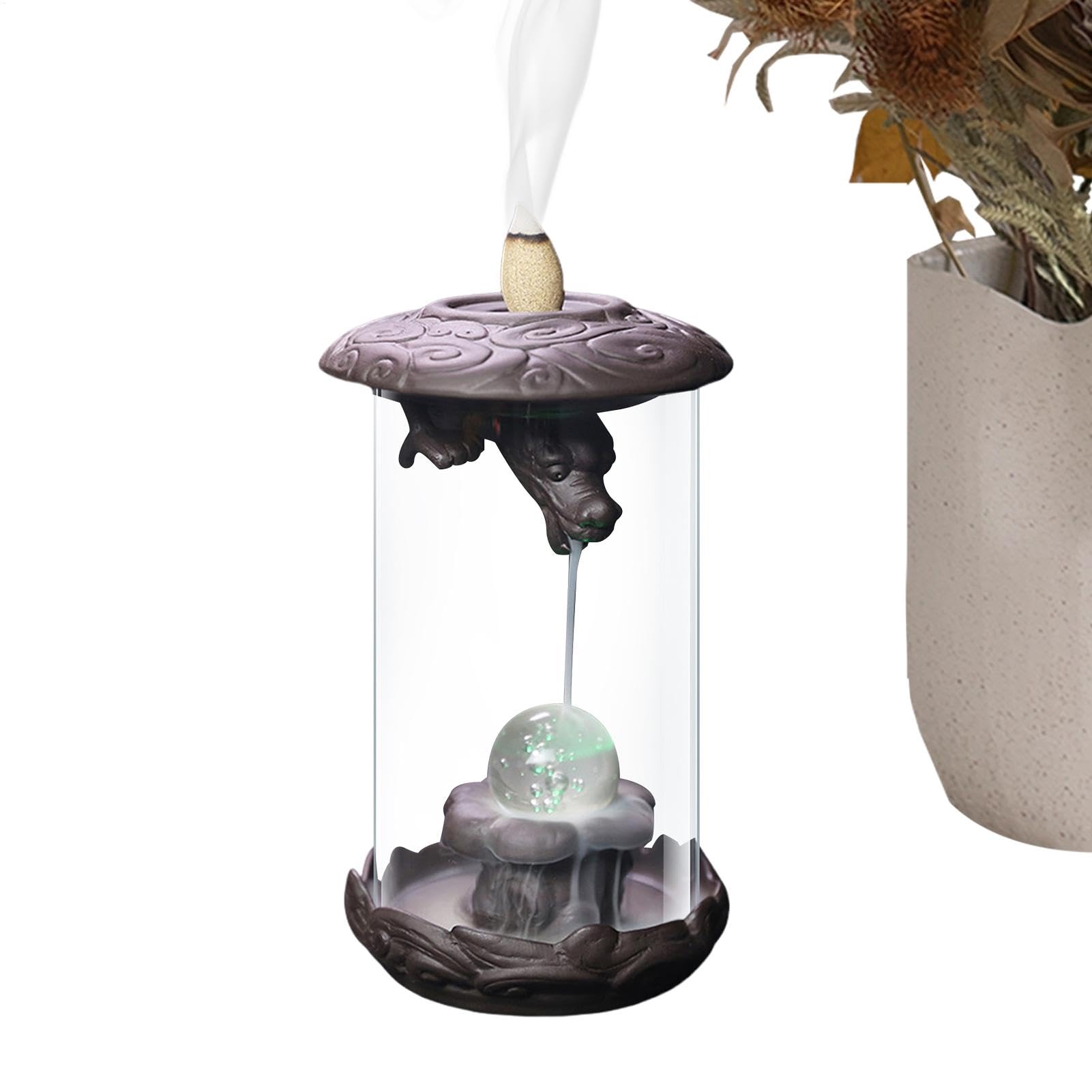 Brûleur d'encens avec couvercle coupe-vent anti-courants d'air
