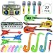 Bheddi Instrumentos Hinchable22 Pcs, Inflable Guitarra Micrófono Saxofón Música Prop para Fiesta, Accesorios de Instrumentos Musicales Divertidos para Favores de Fiesta de Cumpleaños