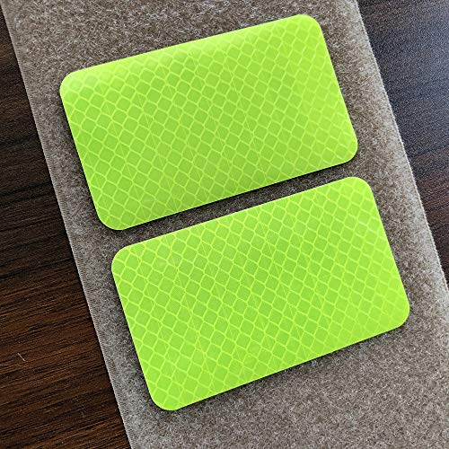 2 Pack 2x3.5 inch Extra Reflective Hook Fastener Patch with Hook Hi Vis Patch for Safety
