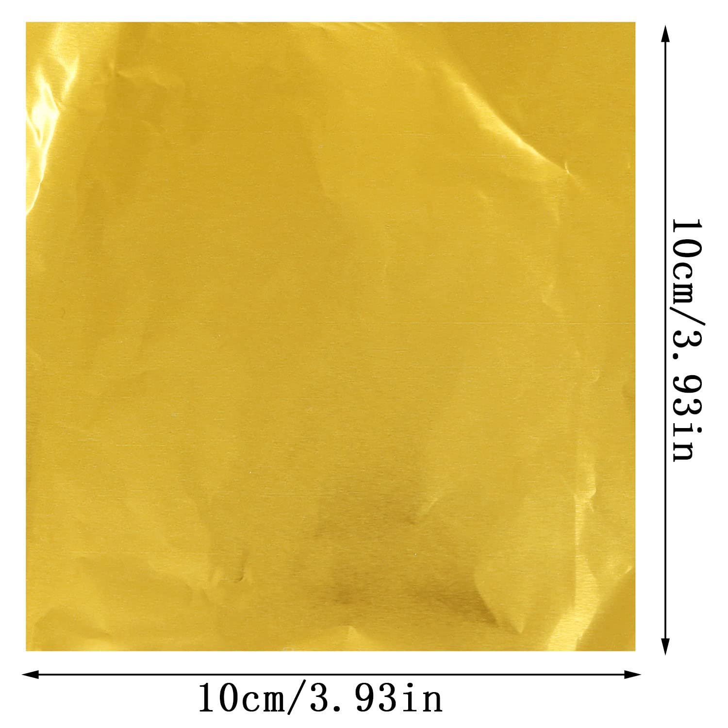 yyangz Aluminium Foil Paper 200PCS 4x4 inches / 10x10cm Golden Square Candy Wrapper, Sugar Tin Foil Wrappers for DIY Candy Packaging