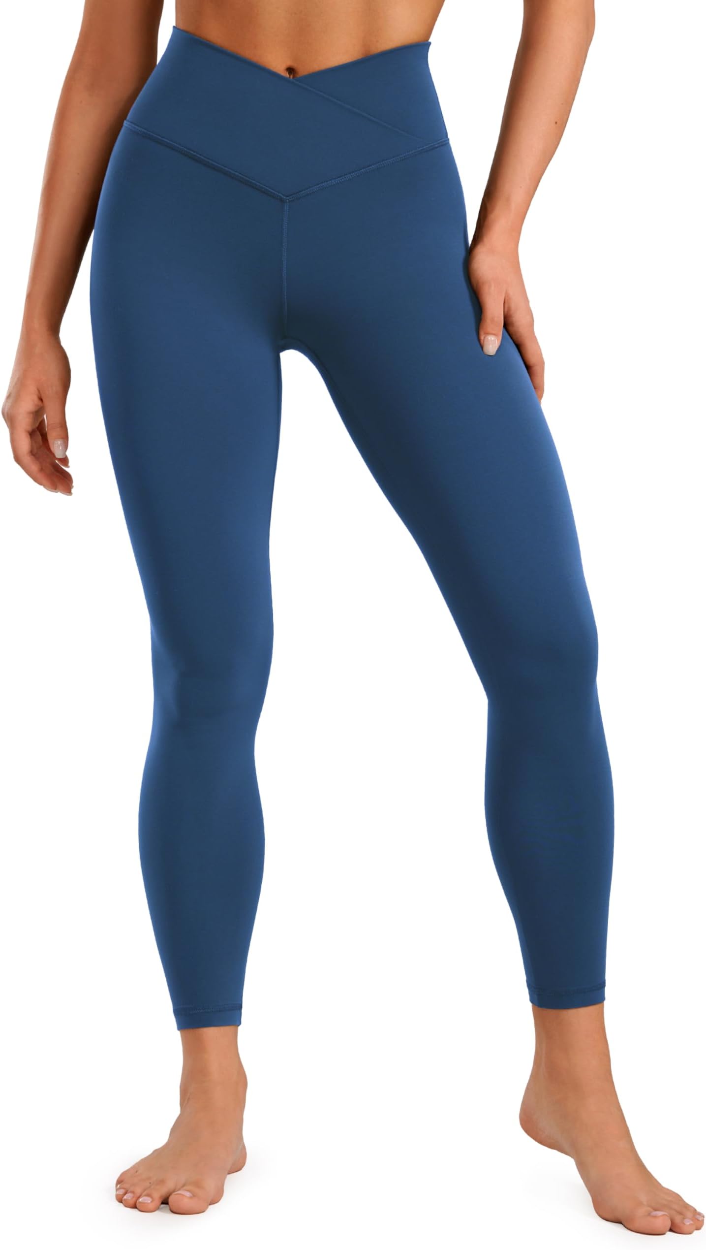 CRZ YOGA Butterluxe Crossover Waist Leggings 25" - V Crossover High Waisted Gym Workout Yoga Womens