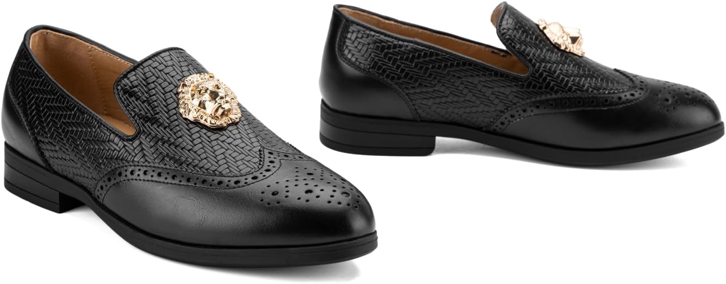 JITAI Boys Shoes - Fashion Tuxedo Dress Shoes for Parties, Formal, Business, or Casual Events - Rubber Low-Heels Toddler Dress Shoes for Stylish Young Boys