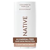 Native Deodorant Contains Naturally Derived Ingredients, 72 Hour Odor Control, Deodorant for Women and Men, Aluminum Free, Coconut & Vanilla 2.65oz Coconut & Vanilla 2.65 Ounce (Pack of 1)