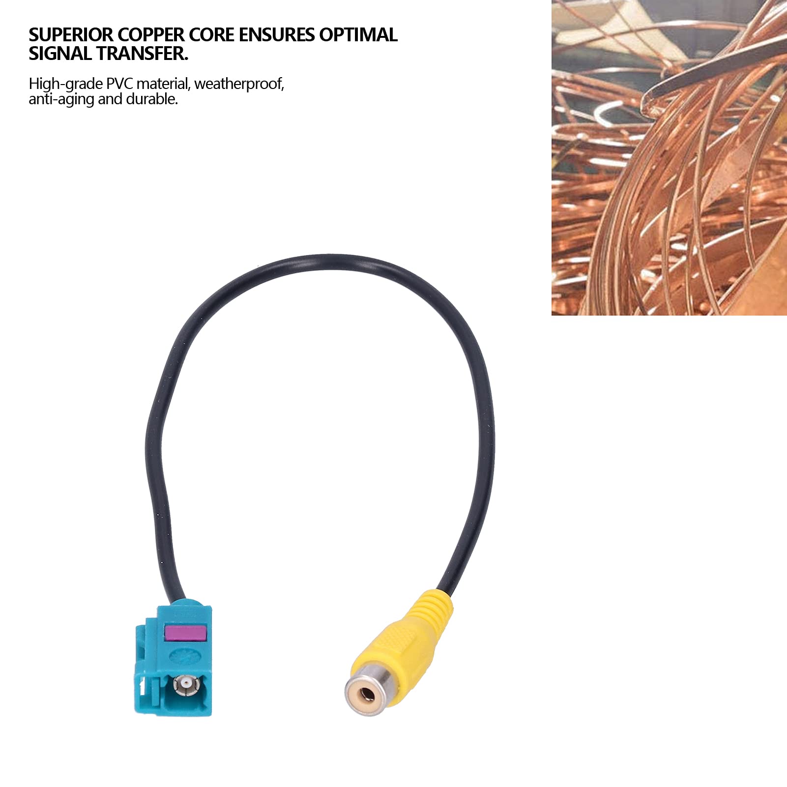 Cavo adattatore per telecamera di retromarcia per auto aggiornato Fakra femmina a RCA femmina per Mercedes benz C/E/GLKS80L 30cm/12 pollici  34