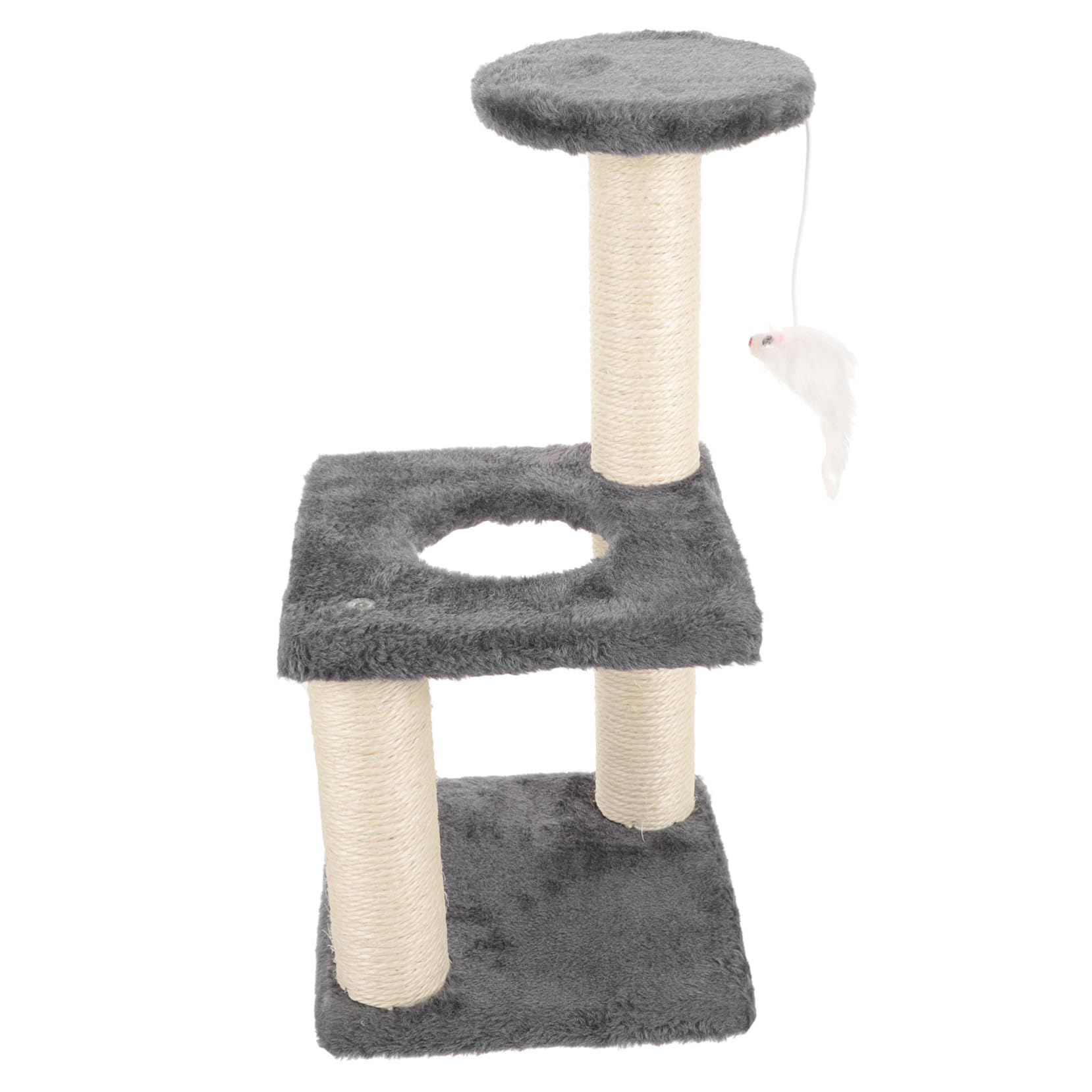 Torre Tiragraffi per Gatti Resistente all Usura Integrati Piattaforma Multifunzione per Giochi e Riposo Accessorio per Gatti Indoor con Pallina Sospesa per Proteggere Mobili e