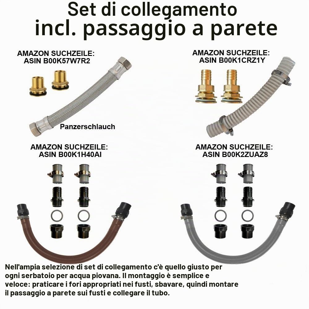 BARILE PER ACQUA PIOVANA 240l CONTENITORE PER ACQUA PIOVANA 240 l RECIPIENTE PER COLLETTORE GRONDAIA