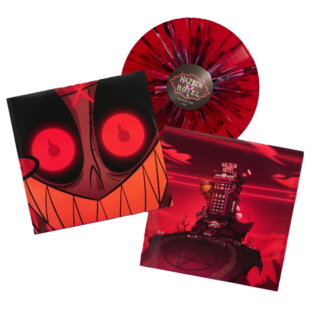 Hazbin Hotel One Original Series Soundtrack Radio Demon Red with Black Splatter