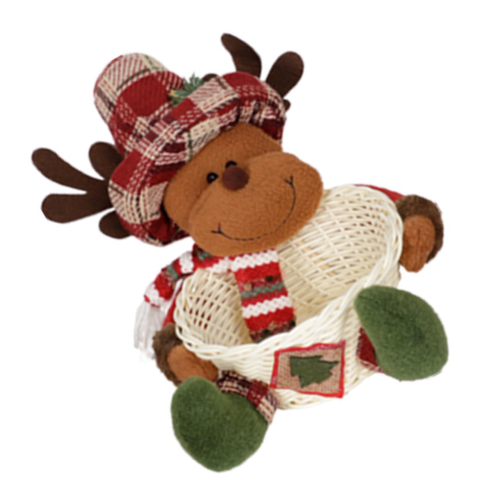 Nucelit User Friendly Holiday Decorative Basket Santa Themed Homes Storage Solution Fabric Candy Container for Festival Season Festival Fabric Storage Basket