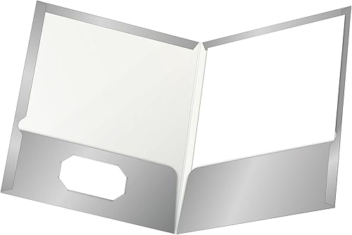 Vista 40 de Oxford carpetas laminadas con capacidad para 100 hojas, con dos bolsillos, 25 unidades (51704), Negro