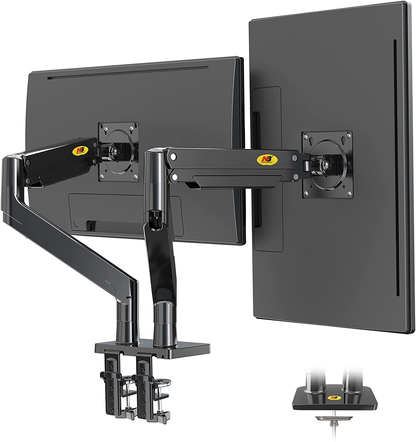 Buy 22'' to 32" Dual Monitor Vertical Desk Arm Spring Full Motion