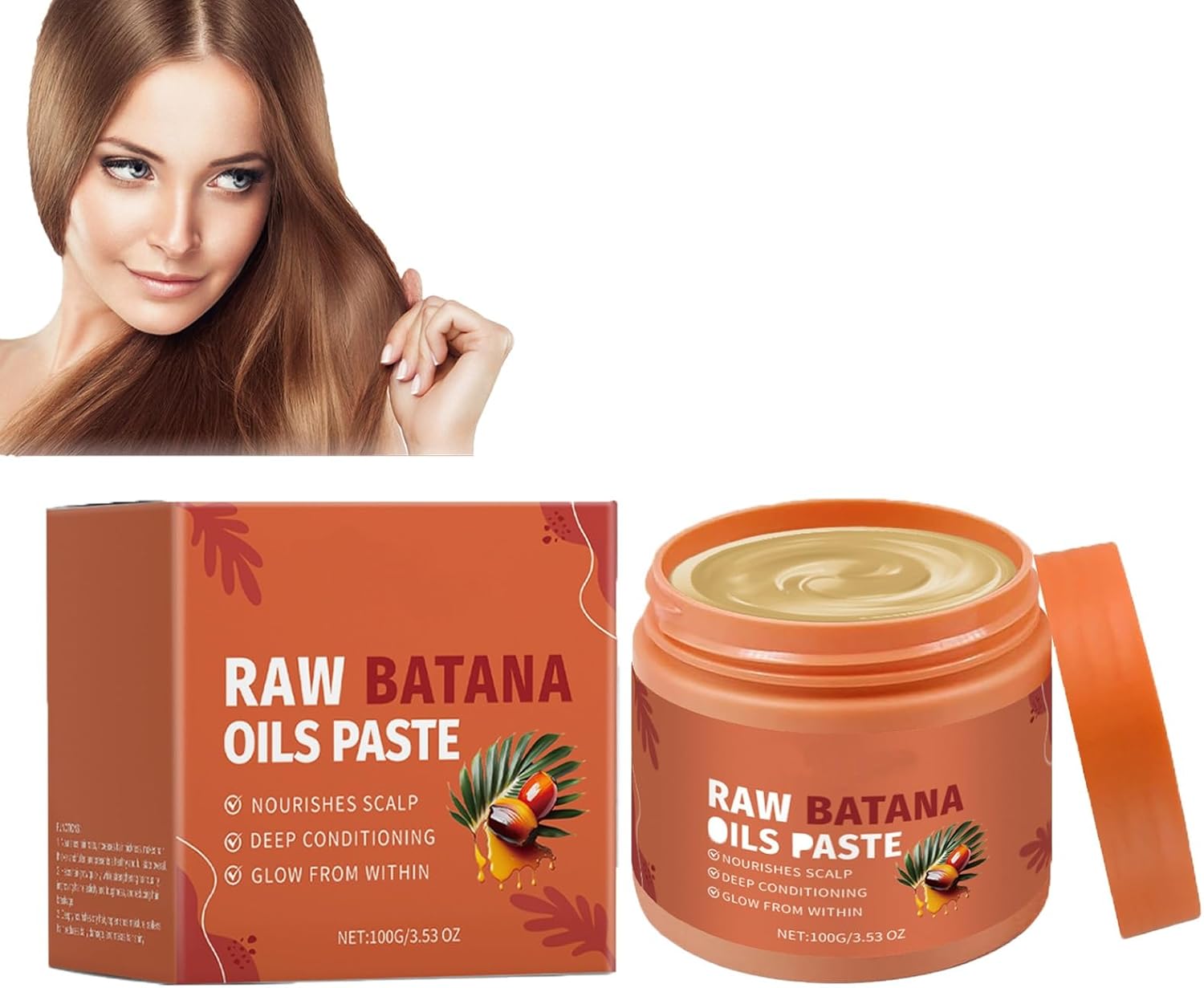 100% rauwe batana-oliepasta, biologische batana-olie for haargroei, dikker, sterker en gezonder haar, glans, mannen en vrouwen, alle haartypen(1pcs)