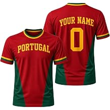 PAGYMO Portugal Soccer Jersey Personalized Custom Name Number Football Shirt for Men Women Kid