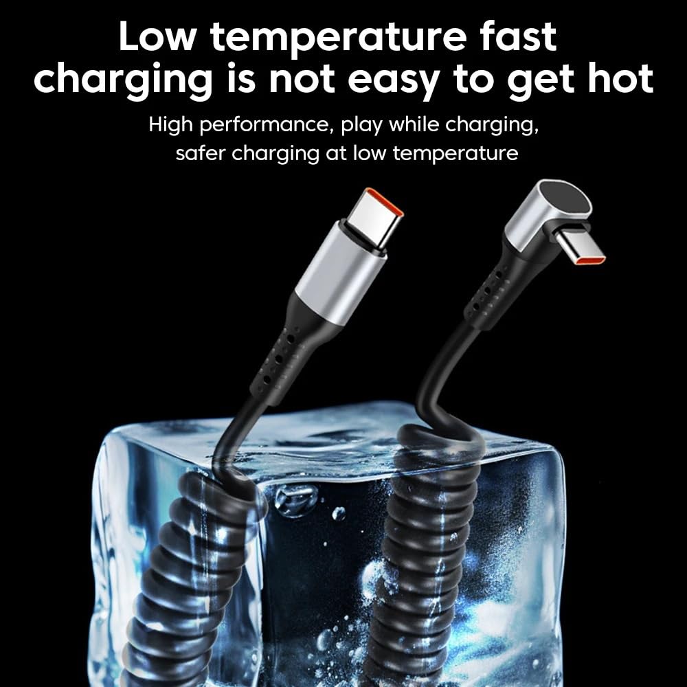 USB A/C Spring 6A 90° Fast Charge Type C do iPhone Samsung for Xiaomi (USB A do C)