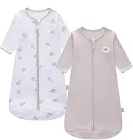 Saco de dormir para bebê, manga comprida, cobertor usável, algodão, zíper bidirecional, saco de dormir de 0,5 tog, para bebês de 0 a 18 meses