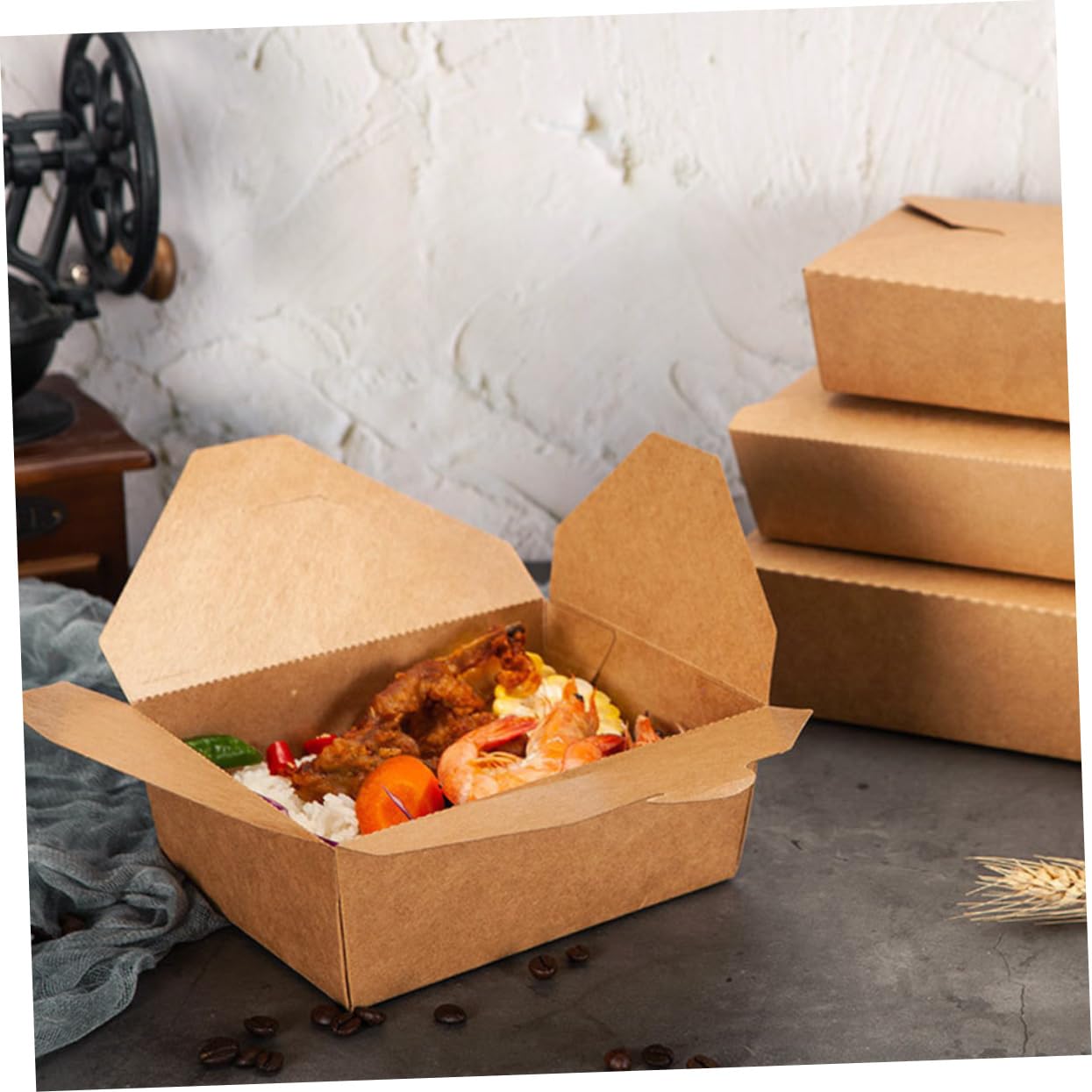 LAPYAPPE Eco-conscious Kraft Paper Lunch Boxes 30pcs Disposable Takeout Boxes for Healthy Snacking