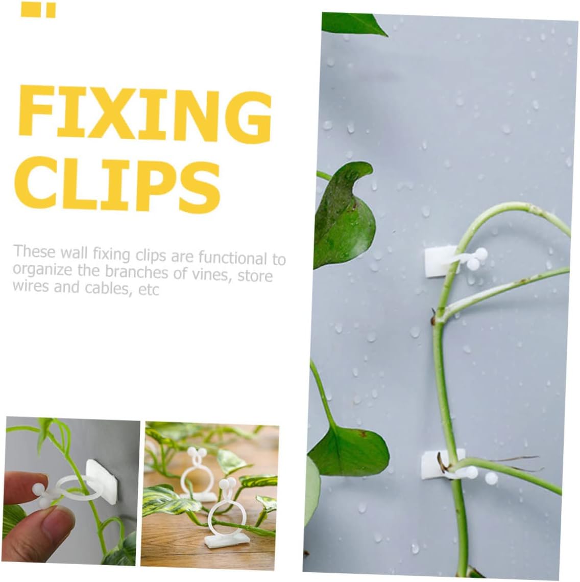 POPETPOP 500pcs Climbing Plant Support Wall Hooks Plant Clips for Tiles Marble Installation Easy