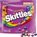 SKITTLES Wild Berry Chewy Candy Share Size Tear and Share Movie Night Party Favor Candy Snack, 15.6 Oz Resealable Bag