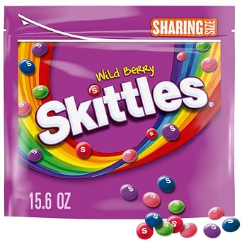 SKITTLES Wild Berry Chewy Candy, Share Size Candy Bag, 15.6 Oz | Wild Berry Flavor Chewy Candy, Resealable Share Size Bag, Great for Parties, Movie Night, Gaming Snacks and Candy Dishes