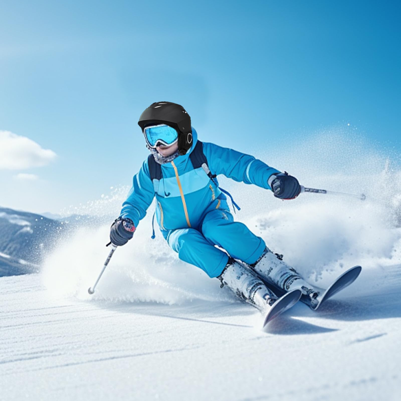Casco da sci, regolabile, per attività all'aperto, con sottogola rimovibile, con fodera spessa, per bambini, ragazzi, uomini, donne, taglia M