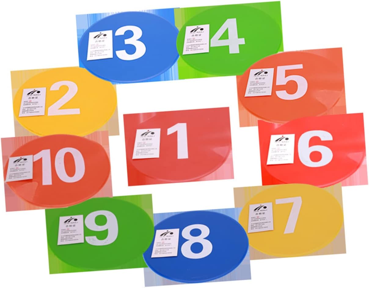 Toyvian 10Pcs Printed Soccer Training Markers Reusable Football Supplies for Agility Drills Durable Roadblock Plates