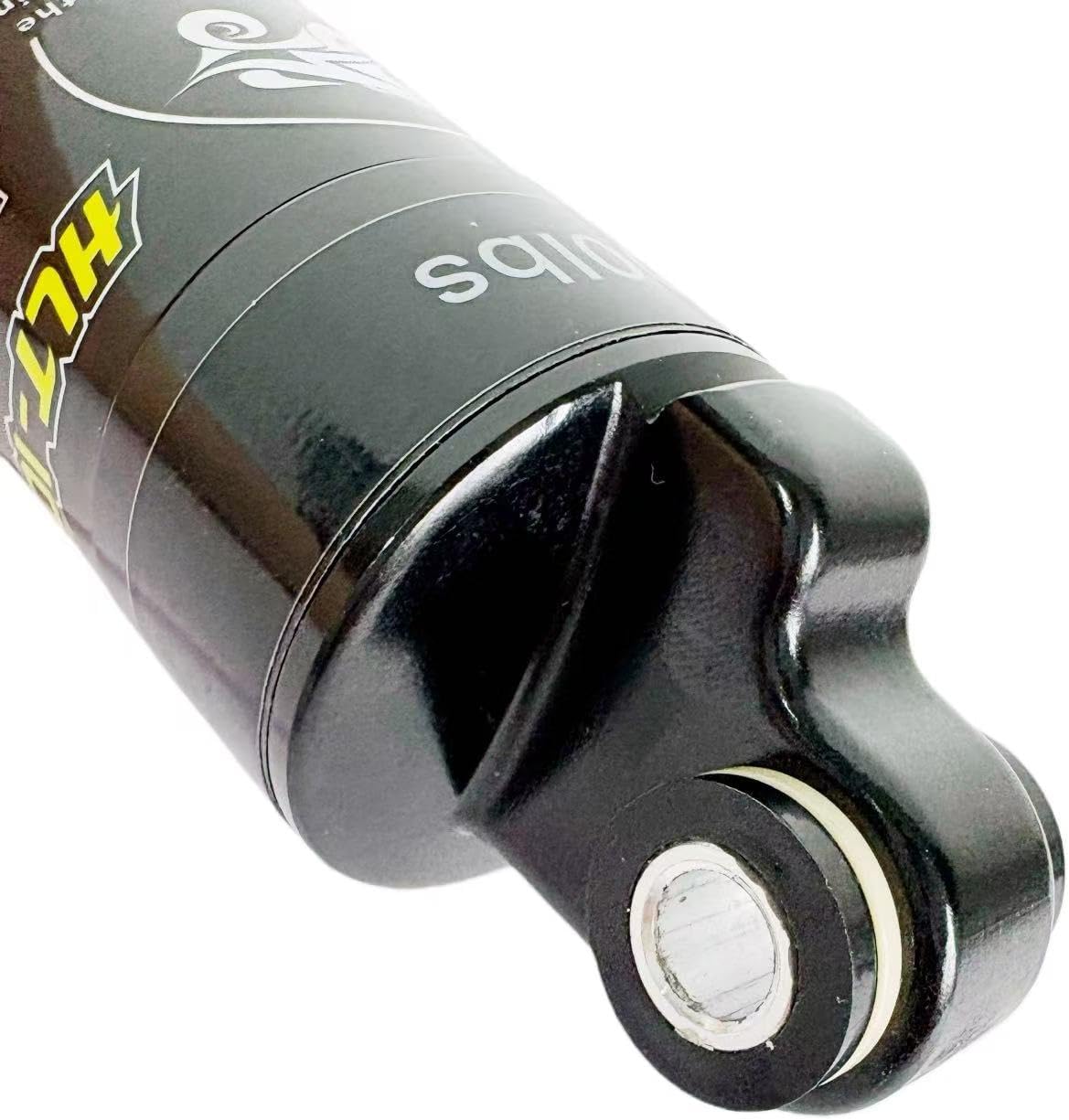 HLT100 Mountain Bike Rear Shock 150/165mm travel, 1000lb spring, hydraulic damper, pre-installed 8×24mm bushings for mountain bikes, e-bikes, DJs, BMXs, and scooters
