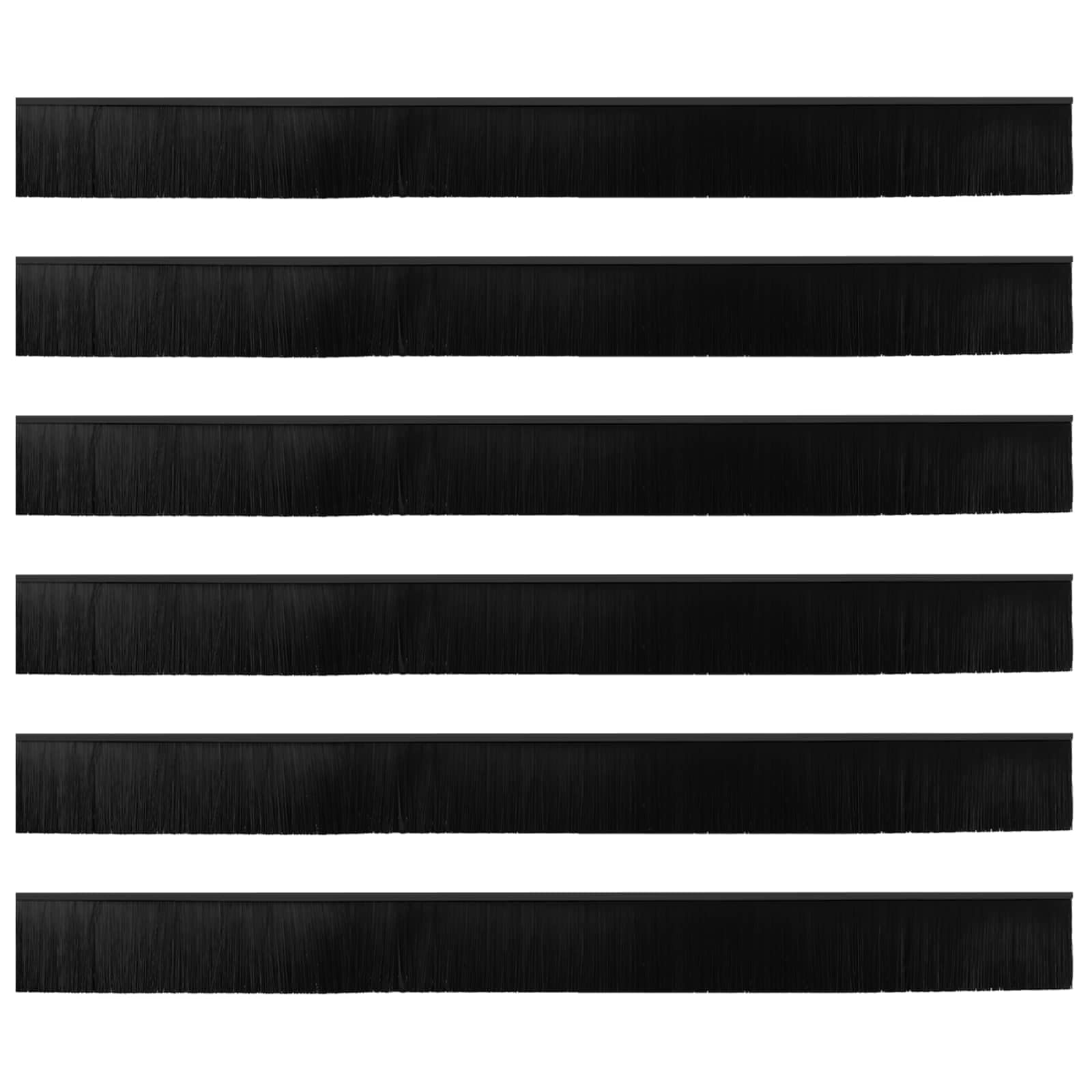 Selbstklebende Türbürstendichtung 6er Set Schwarz 100 cm, Zugluftstopper Türdichtung für Boden, Schalldämmend Insektenschutz