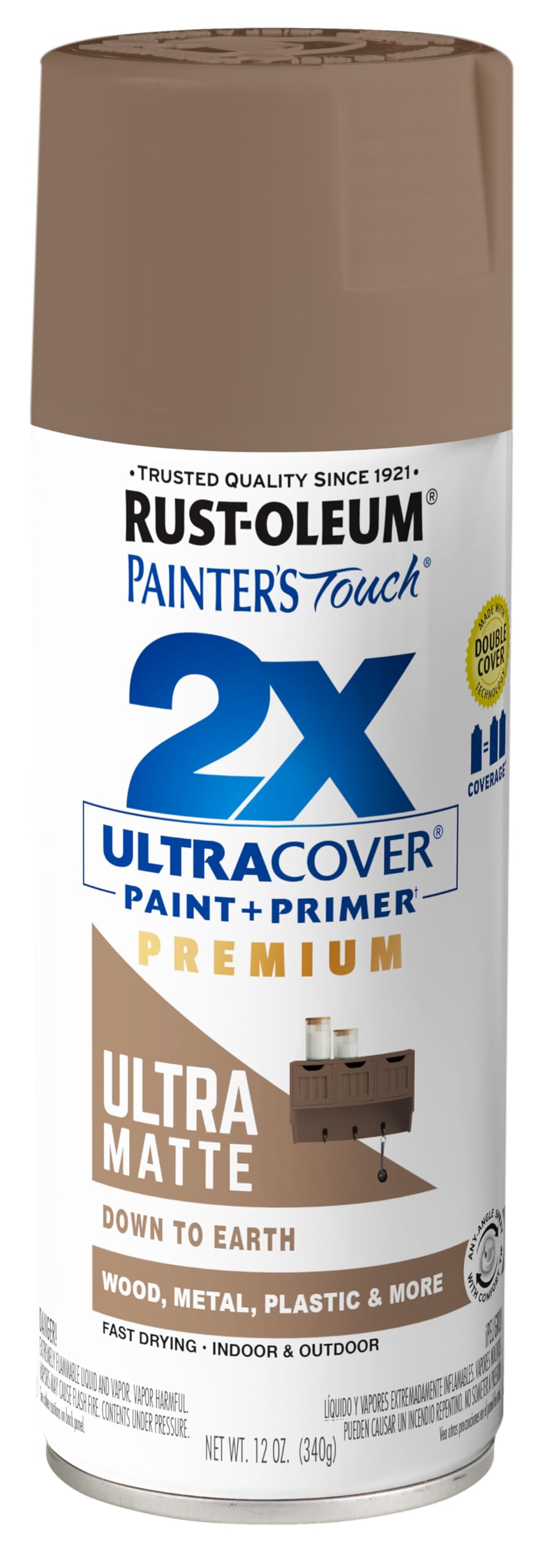 Rust-Oleum Painter's Touch 2X Ultra Cover Spray Paint, Down to Earth
