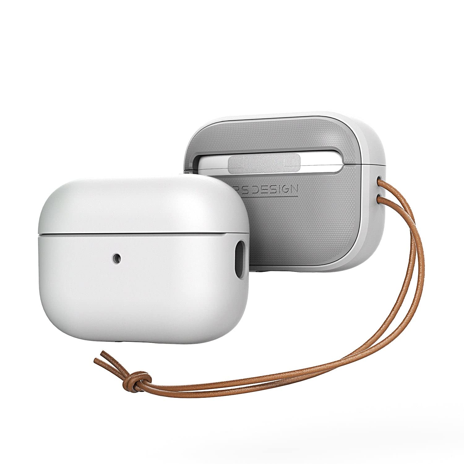 VRS DESIGN Modern for Airpods Pro 2nd Generation case (2022) Airpods Pro 2 case cover with Leather Strap - White