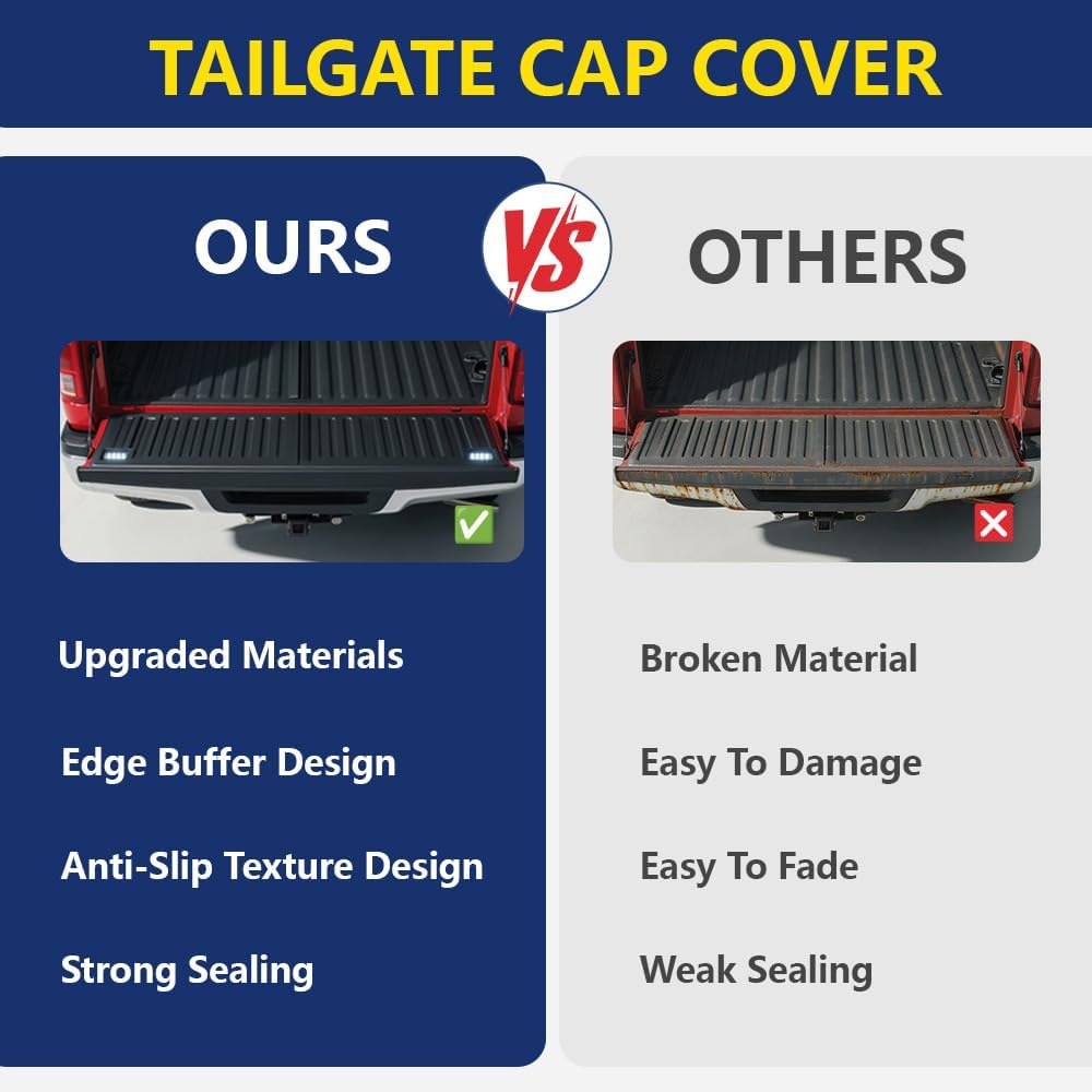GRAND ORANGE Tailgate Cover Molding Trim Compatible with Ford F250 F350 Super Duty 2017 2018 2019 2020 (Only Fit Models Integrated Tailgate Step) 324099266144