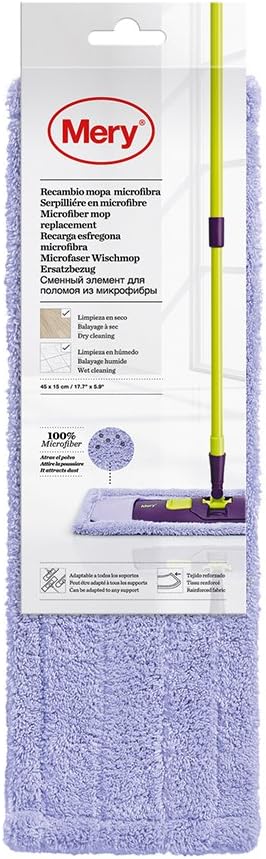 Mery Mop, Microfibre, Purple, 45 x 15 x 1 cm