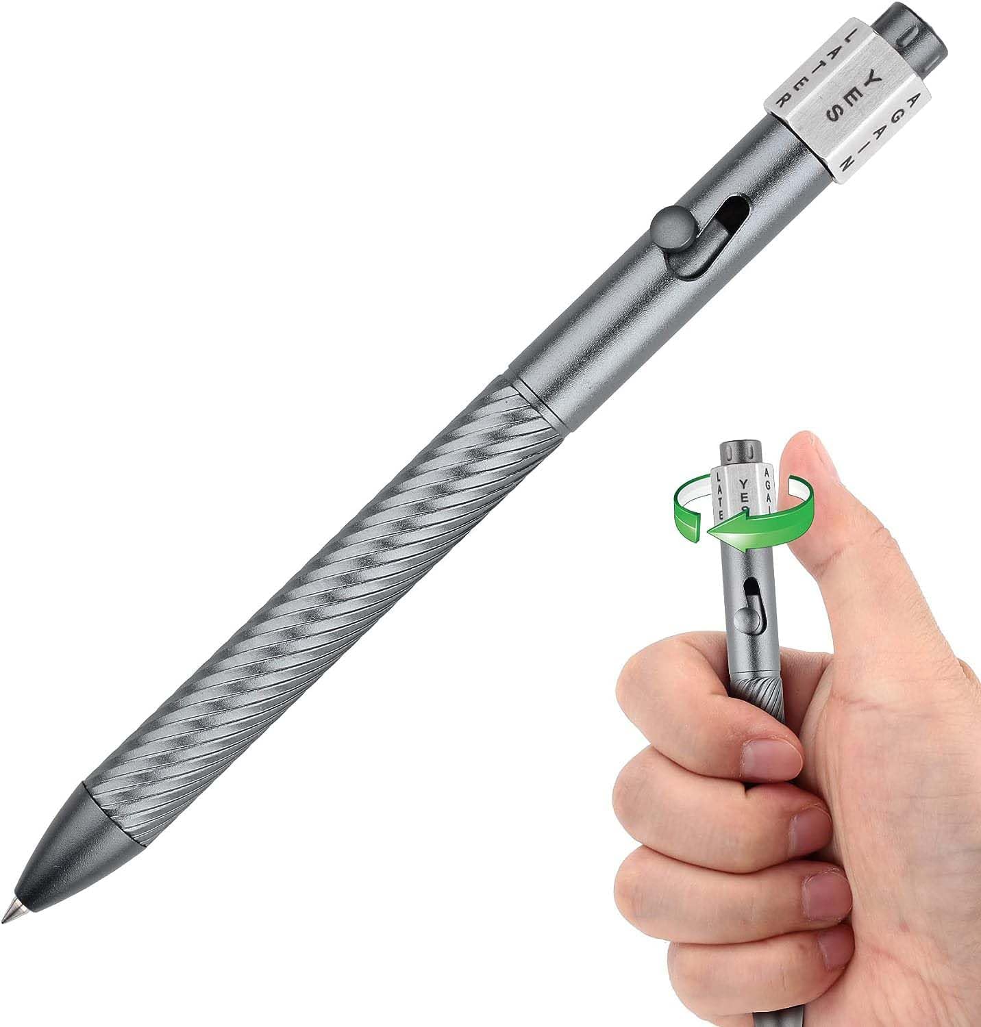 SMOOTHERPRO Ballpoint Pen Fidget Spinner Pen Compatible with Pilot G2 Refills for Gifts Business EDC Office Colour Grey (FSM649)