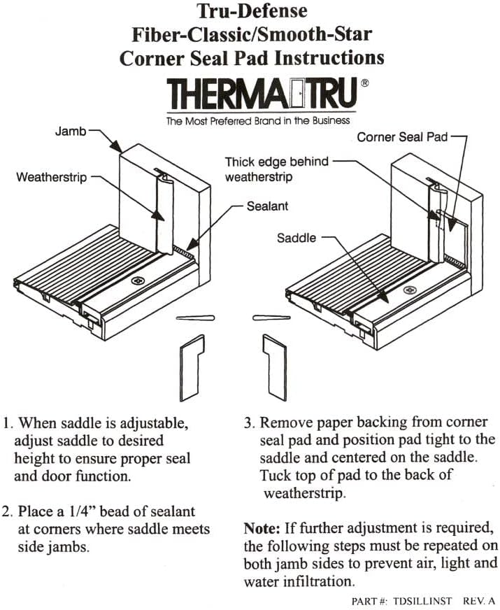 Therma-Tru Doors Weather Stripping Corner Pads (Fiber Classic/ Smooth Star Bronze)