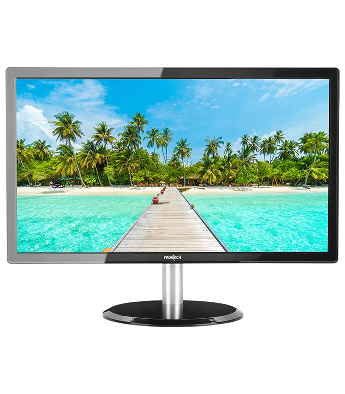 FRONTECH 20 Inch (49.53 cm) with 1366 x 768 Pixels LED Monitor | Refresh Rate 75 Hz | Built-in Dual 2W Speakers | Slim and Stylish Design | Wall Mountable | 16.7M Colors | HDMI & VGA Ports (Black) | 3 YEARS WARRANTY