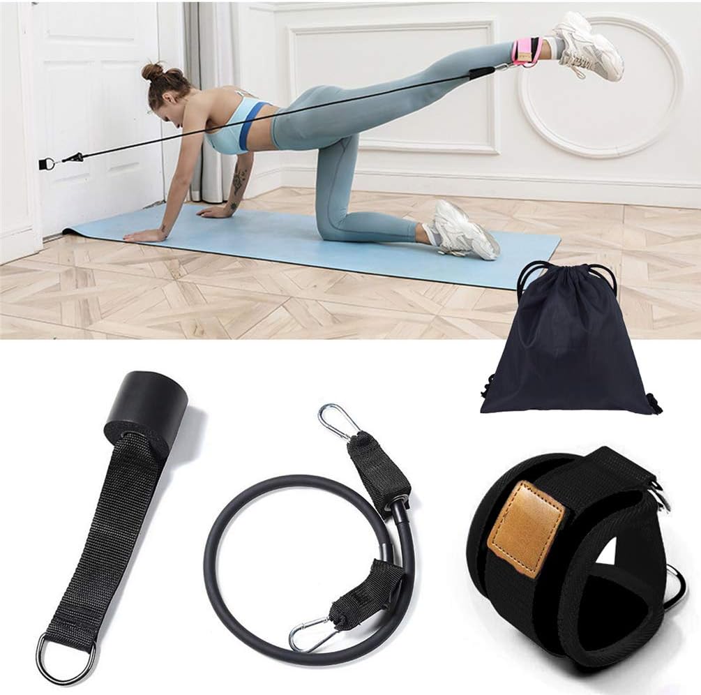 Ankle Straps with Door Anchor - Improve Ankle & Leg Strength, Home Fitness Equipment Ankle Resistance Bands, Door Flexibility Trainer, Adjustable Ankle Cuffs Exercise Bands for Women & Men