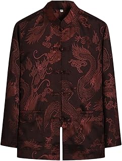 Traje de manga larga de seda de hielo estilo chino para hombre Traje Top Verano Ropa casual