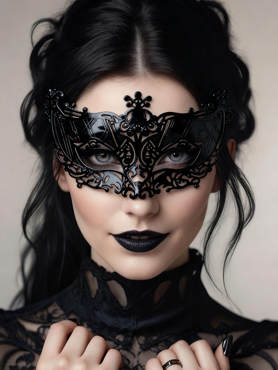 Masquerade Mask for Women Venetian Mardi Gras Mask Black Prom Ball Party Costume Masks