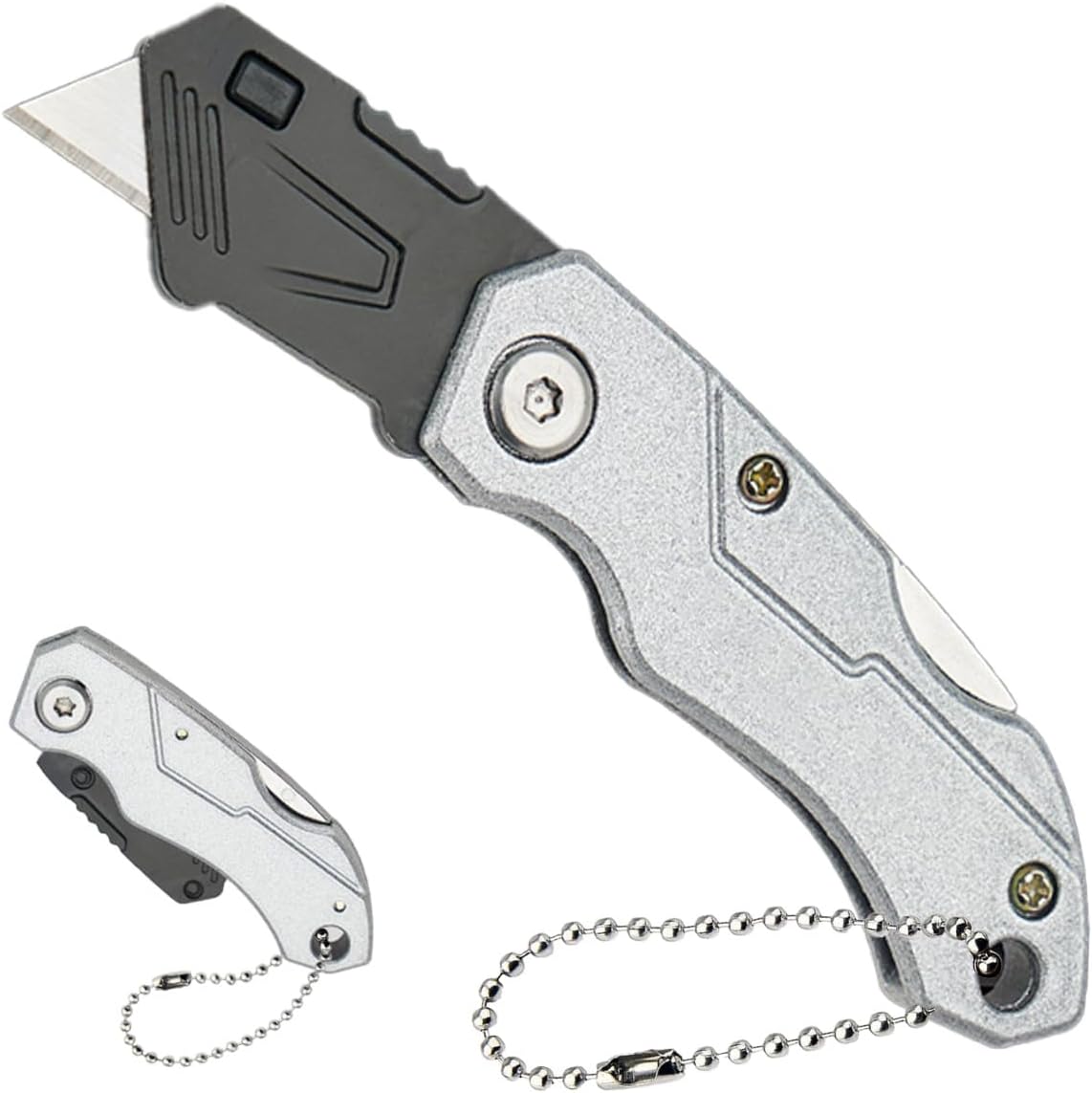 1 Pack Folding Retractable Pocket Utility Knife, Box Cutter for Cartons, Cardboard and Boxes