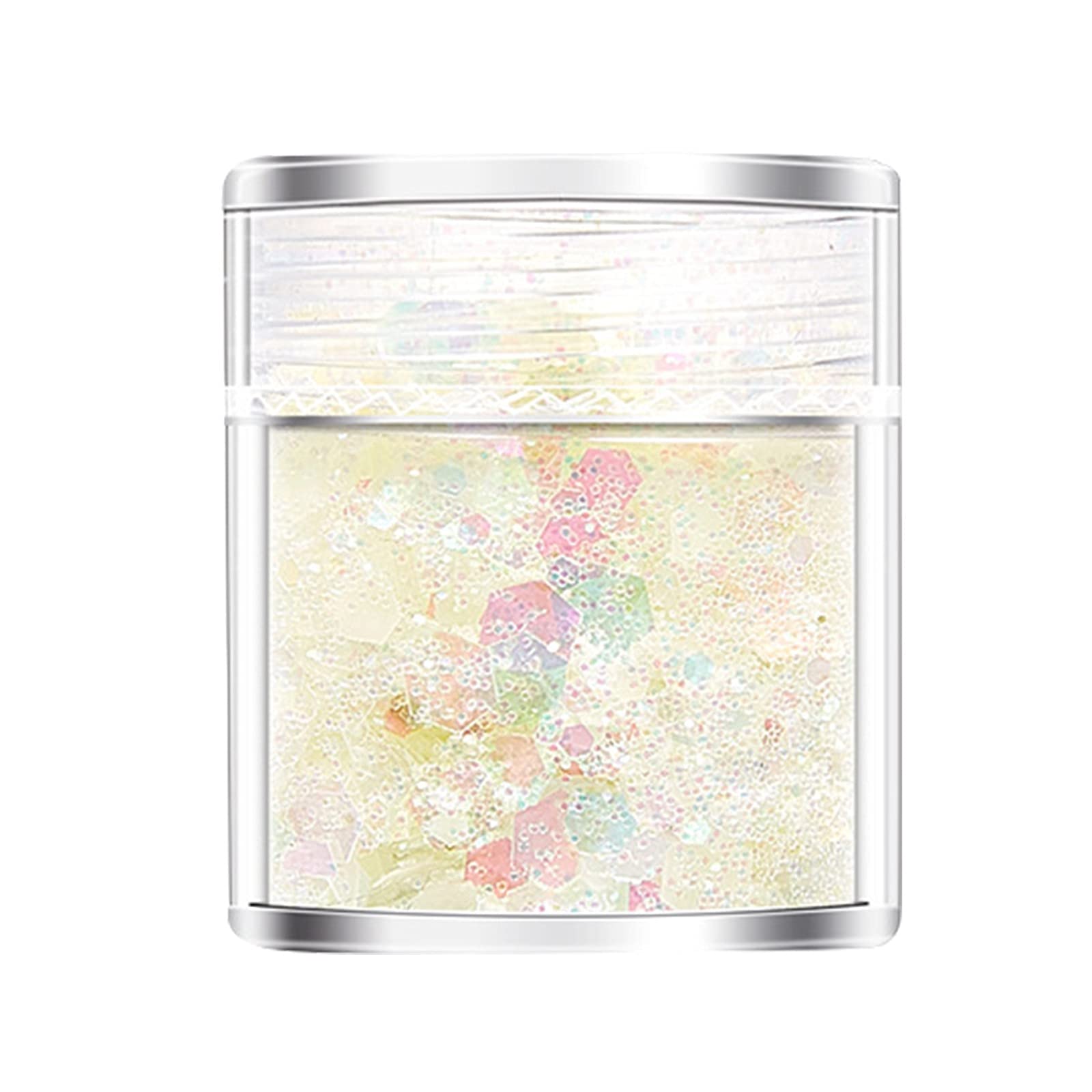 Holographic Chunky Glitter 24 Colors Face Body Eye Hair Nail Festival Chunky Holographic Glitter Different Size Hexagons Shaped for Body, Face, Nail, Glitter Makin