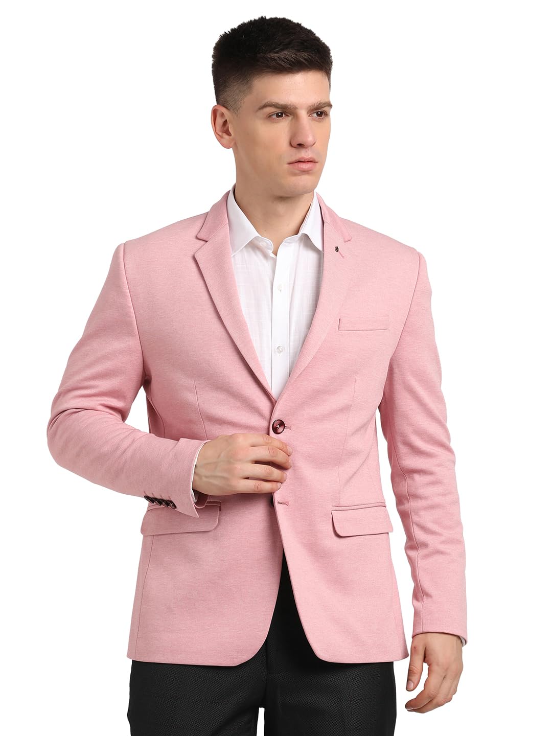 turtle Men Knitted Solid Pink Blazer-picture-33