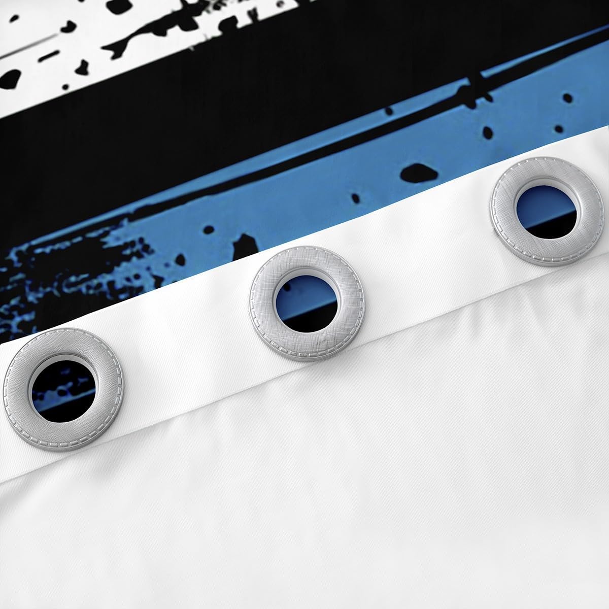 Camouflage USA Flag Window Curtains Blue Camo Military Darkening Blackout Curtains Geometric Star Stripes Window Treatments Army Themed Grommet Top 2 Panel Set Drapes,38Wx54L