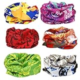 BMC 6pk Abstract Art Pattern Multifunctional Seamless Bandanna Scarf Wrap