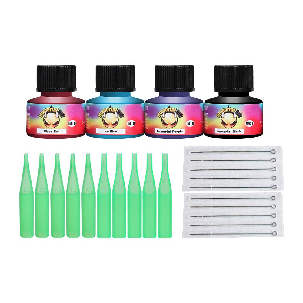 Dragonhawk Complete Tattoo Kit 1 Dragonhawk Mate Tattoo Machine Gun Immortal Tattoo Inks Power Supply Needles Grips Tips 1013GD