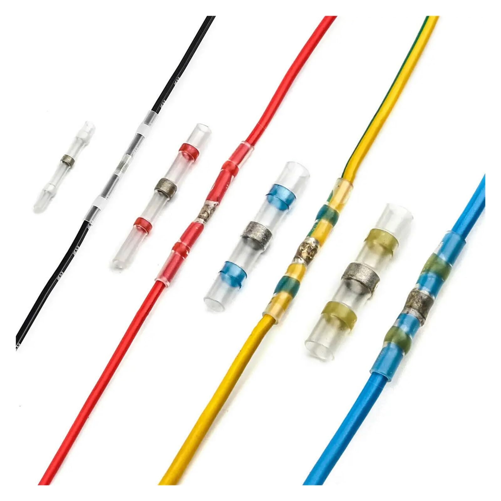 400 piezas impermeable soldadura sellado manga empalme terminal tubo termorretráctil conector de cable kit de conector a tope surtido