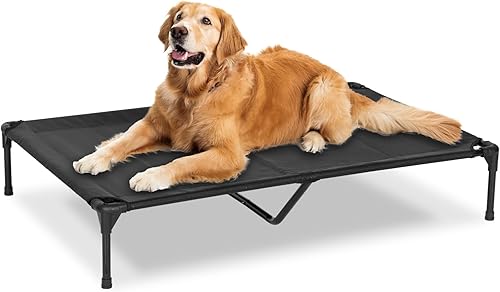 Cama elevada para perros para exteriores, catre elevado XL con malla lavable, cuna refrescante para mascotas, a prueba de mordidas para campamento