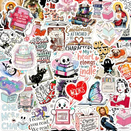 150 PCS Holographic Fantasy Reading Stickers Pack,Waterproof Anime Bookish Stickers for...