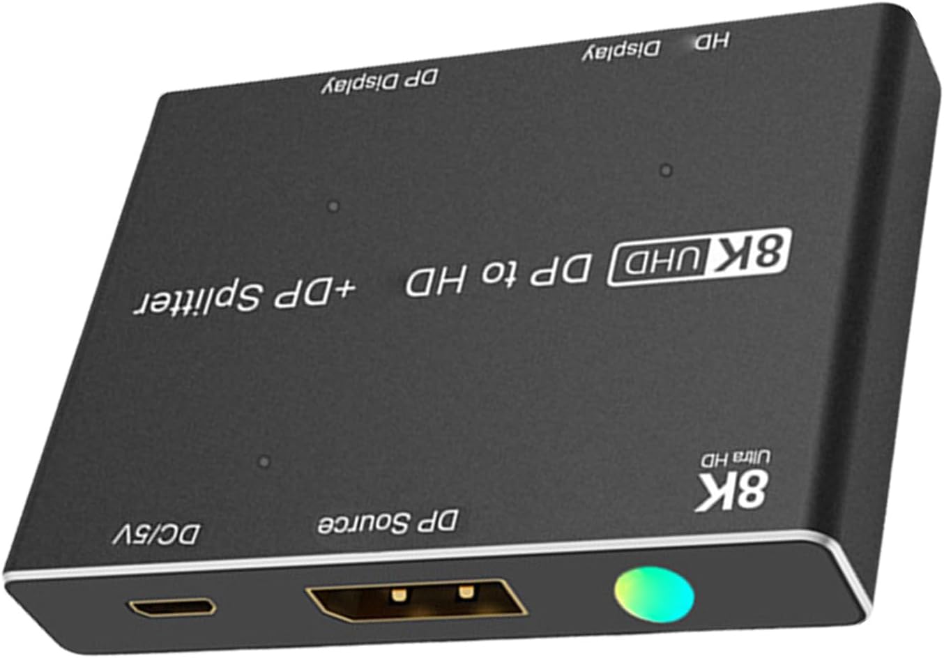 8k DisplayPort Splitter 1 in 2 Out 8K@30Hz 4K@6Hz DisplayPort Splitter Adapter 1x2 Port DisplayPort Splitter for Monitors DisplayPort UHD Splitter