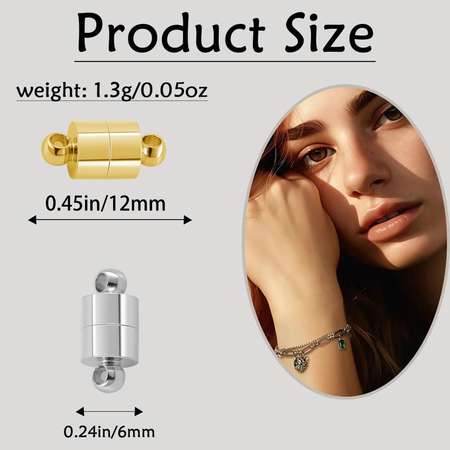 Cierres y cierres magnéticos para collares, cierres magnéticos para hacer joyas, plata 925, paquete de 20 convertidores de collares y pulseras (12 piezas plateadas)
