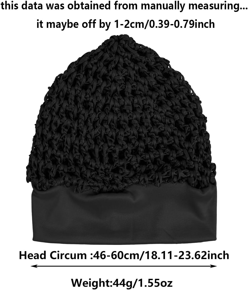 Wide Edge Elastic Band wrap Rayon Knit Snood Hat, Black, Hot Pink, and Burgundy, Stretchy Hair Net Cap, 3 Pack