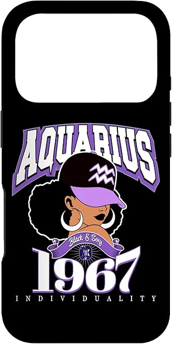 Aquarius 1967 Zodiac Queens Afro Astrology Birthday Case for iPhone 17 Pro