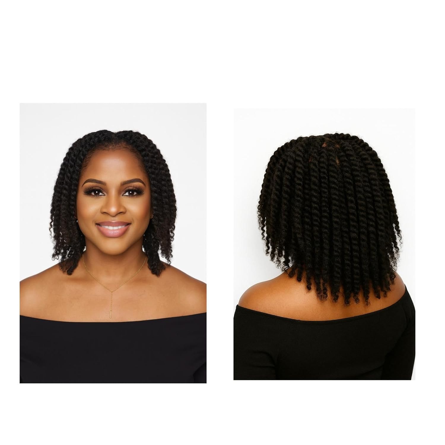 Afro Kinky Bulk Human Hair Extensions 50g Natural Black (Color 1B) - For Braiding, Locs, Twists, Crochet Styles (14 Inch)